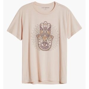 Hamsa Embellished Graphic T-Shirt By Lucy Brand Size X Large Nwt